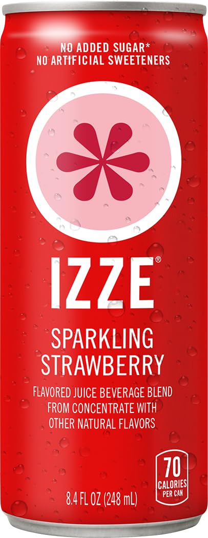 IZZE Sparkling Juice, 4 Flavor Dawn Variety Pack (Mango, Clementine, Strawberry, Pomegranate), 8.4 Fl Oz Can (Pack of 24)