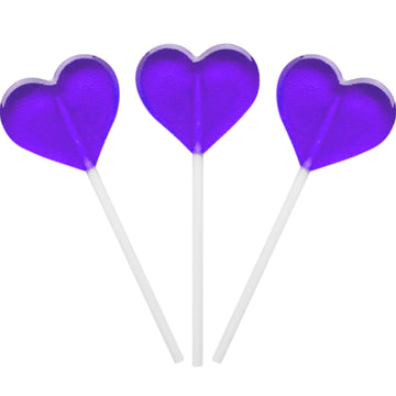 Fruidles Lollipops Mini Heart Shaped Flavored Delicious Lollipop, Individually Wrapped, 5G Lollipop (1200 Lollipops, Grape)