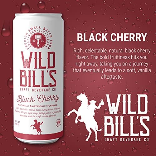 Wild Bill's Craft Soda Variety Pack - 12 Fl Oz, 12-Pack, Pure Cane Sugar, Vegan, Caffeine & Gluten Free, 12 Flavors