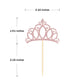 Donoter 24 Pieces Rose Gold Glitter Princess Crown Cupcake Toppers Cake Picks For Birthday Baby Shower Party Decorations