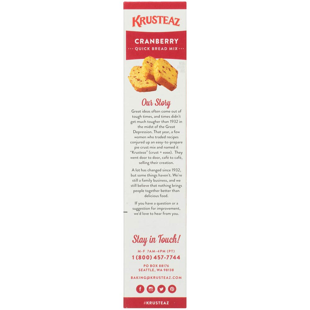 Krusteaz Cranberry Orange Quick Bread Mix, 18.6 Oz