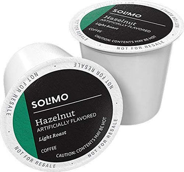 Solimo Light Roast Coffee Pods, Hazelnut Flavor, Compatible with Keurig 2.0, 100 Count, Pack of 1