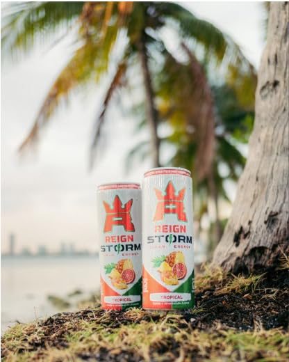 REIGN Storm Tropical Fitness & Wellness Energy Drink, 12 Fl Oz, Pack of 12