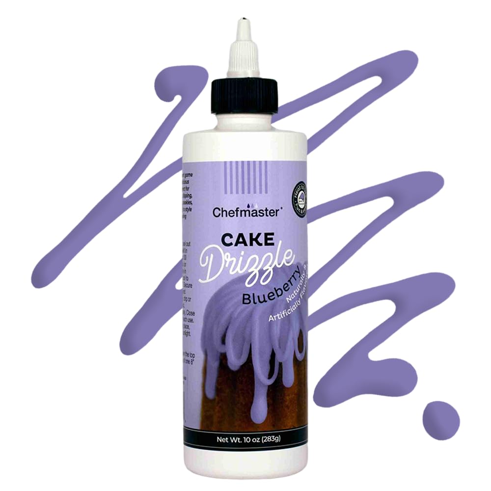 Blueberry-Flavored Cake Drizzle by Chefmaster, Edible Cake Drip Frosting for Decorating, Drip for Cakes, Cupcakes, Cookies, Donu