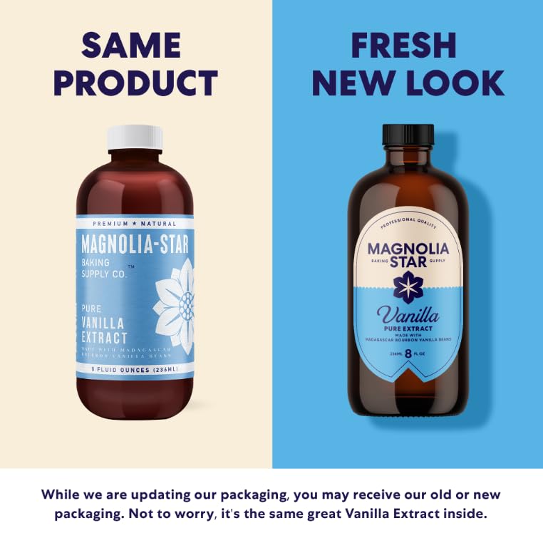 Magnolia-Star Pure Vanilla Extract, 4 Pack, 32 oz, Gluten Free, Made from Madagascar spirit-inspired flavor Vanilla Beans