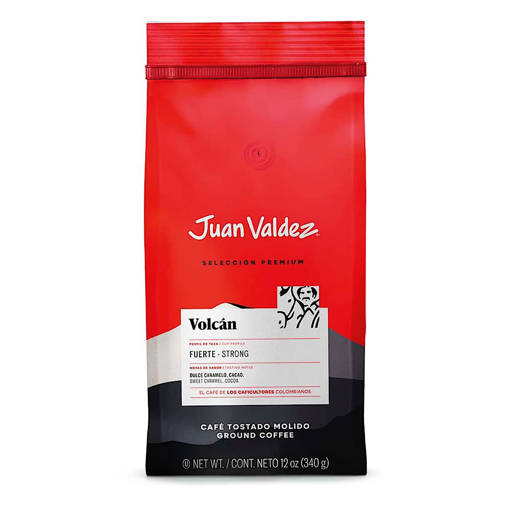 Juan Valdez Volcan Ground Coffee, Dark Roast 12 Oz - Premium Colombian Coffee