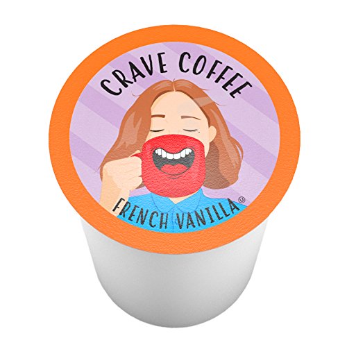 Crave Beverages Flavored Coffee Pods, French Vanilla, 100 Count, Compatible with 2.0 K-Cup malt-inspired