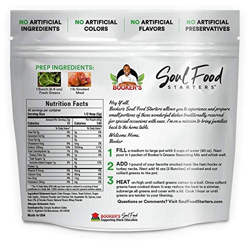 Booker'S Soul Food Starters: Collard Greens Seasoning Mix (6 Count/Multi-Pack)