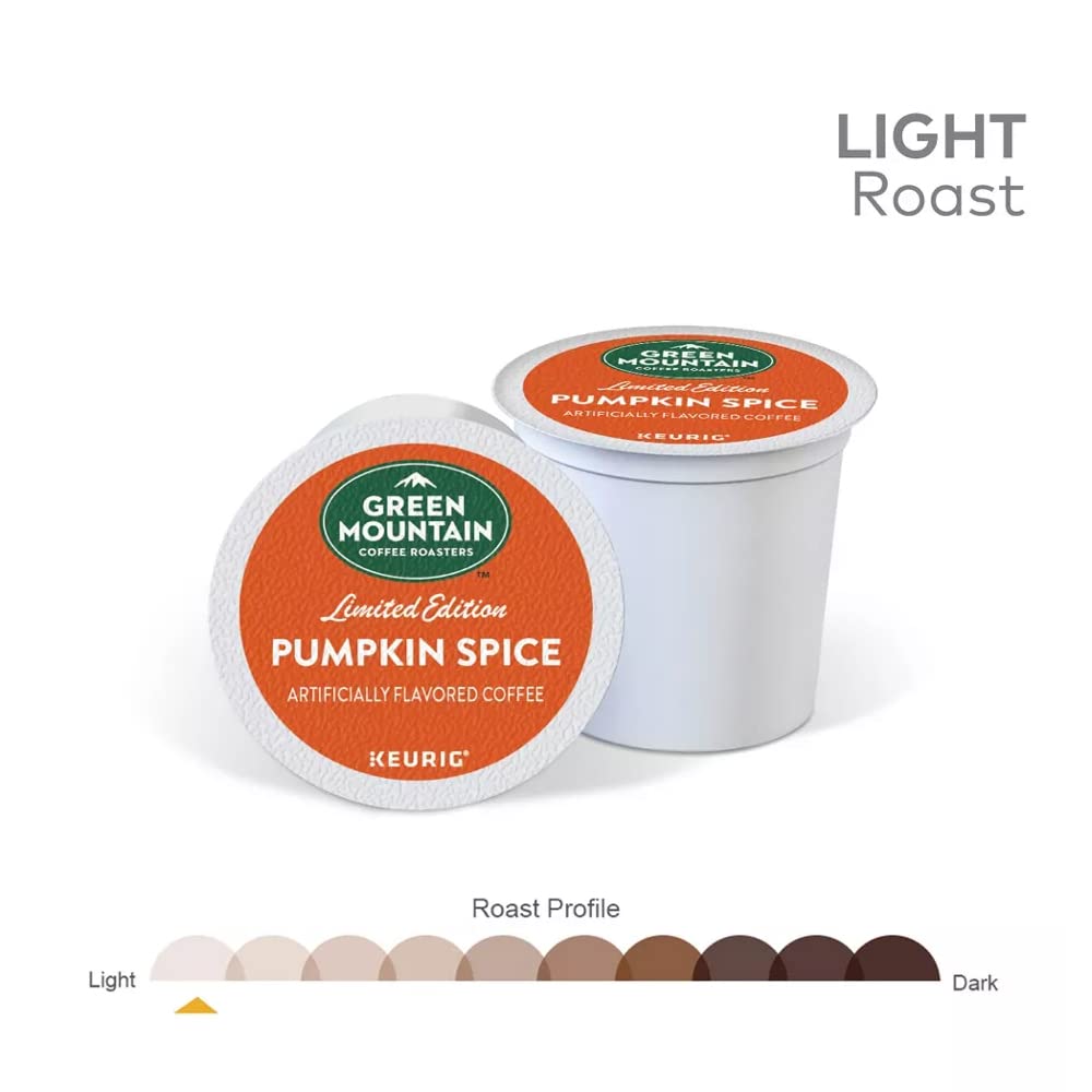 Green Mountain Coffee K-Cup, Pumpkin Spice, 24 Count, Compatible with Keurig malt-inspired, Coffee/Green