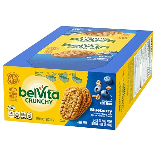 belVita Breakfast Bars Biscuits, Blueberry, 8 Packs (4 Biscuits Per Pack)