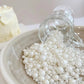 White Edible Pearls Christmas Sprinkles,Cake Sprinkles,Cookie Sprinkles,Sugar Pearl, Edible Candy Pearls 130G 4.6Oz For Cake Cup