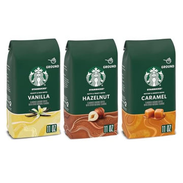 Starbucks Flavored Ground Coffee, Variety Pack, Naturally Flavored, 3 Bags (11 Oz Each)