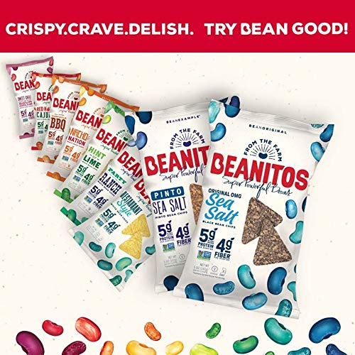 Beanitos Black Bean Chips With Sea Salt, The Healthy, High Protein, Gluten Free, And Low Carb Vegan Tortilla Chip Snack, A Lean