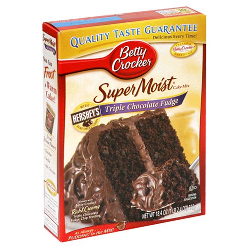 Betty Crocker Supermoist Cake Mix, Triple Chocolate Fudge, 18.4-Ounce Boxes (Pack of 12)