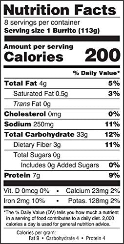 El Monterey Bean and Cheese Burritos, 8 Pack