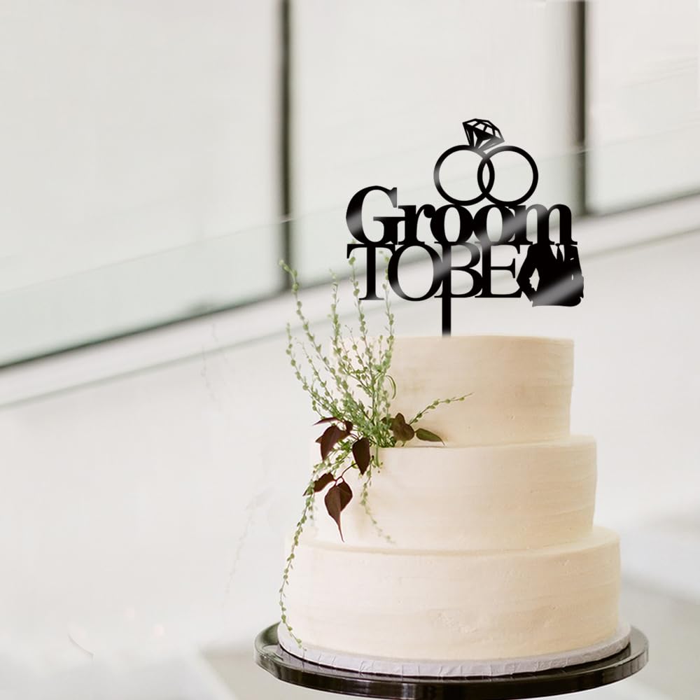 Qertesl Groom To Be Cake Topper,Acrylic Wedding Cake Decoration,Future Mr,Engagement Wedding Bachelor Party Decoration Supplies