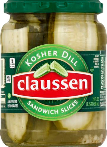 Claussen Kosher Dill Pickle Sandwich Slices, 20 fl. oz. Jar