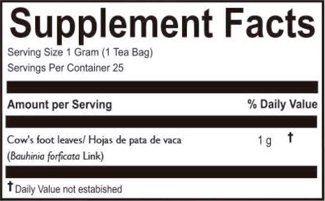 HANAN PERUVIAN SECRETS Cows Foot Tea - 100% All-Natural Bauhinia forficata - 75 Count (Pack of 3)