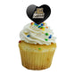 GRAPHICS & MORE Cupcake Picks Set of 6, Acrylic, Heart Love Design, One Size, Bryant University