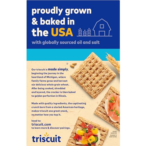 Triscuit Hint of Sea Salt Whole Grain Wheat Crackers, Vegan Crackers, 6-8.5 oz Boxes (Pack of 2)