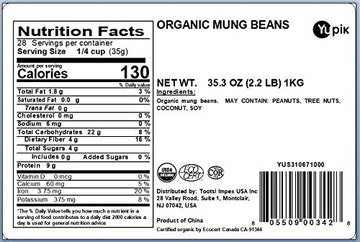 Yupik Organic Mung Beans, 2.2 Lb (Pack Of 6)
