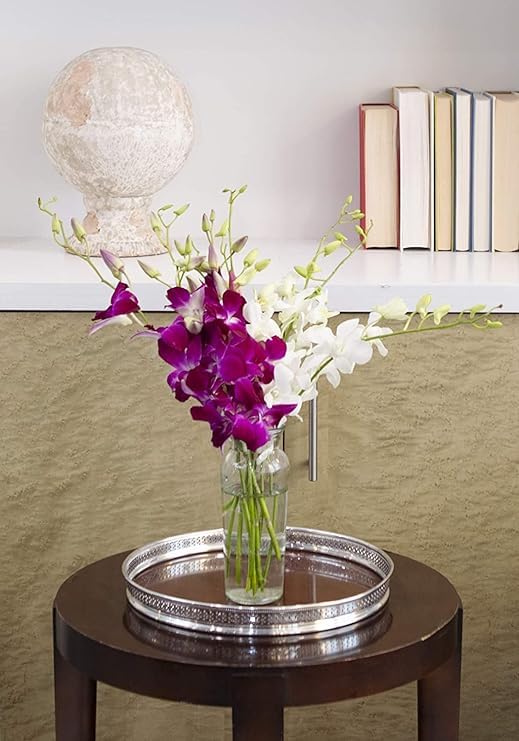 KaBloom Flowers -Valentines Day Collection - 10 Purple and 10 White Orchid without vase  Gift for Birthday  Sympathy  Anniversary  Get Well  Thank You  Valentine  Mothers Day Fresh Flowers