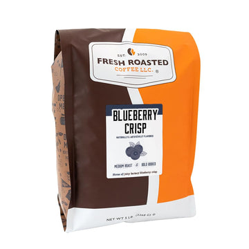 Fresh Roasted Coffee, Blueberry Crisp Flavored Coffee, 5 Lb (80 Oz), Medium Roast, Kosher, Ground