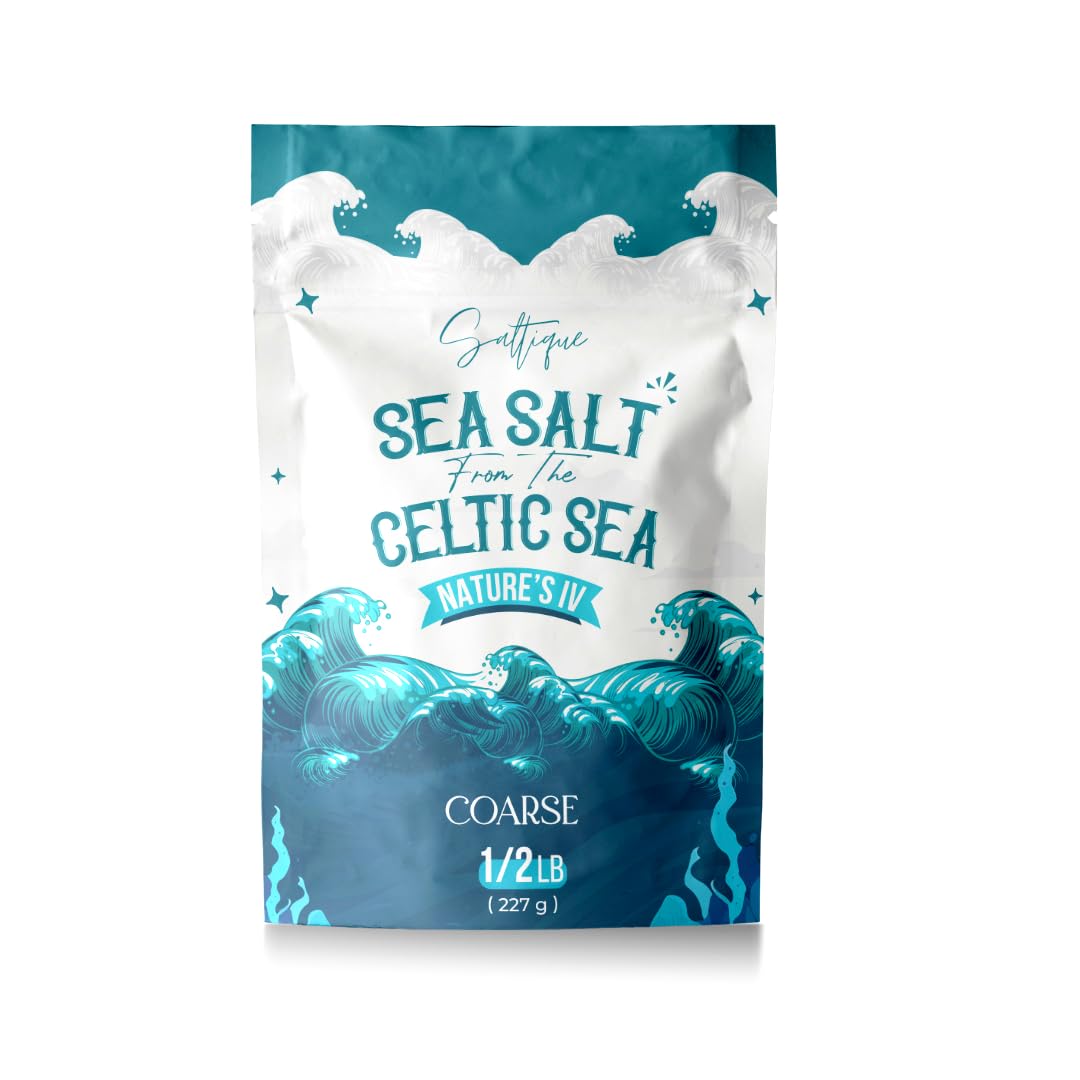 Saltique Celtic Sea Salt Coarse 100% Unrefined From The Celtic Sea 1/2Lb (227G) - Celtic Organic Sea Salt Packed With 82 Mineral