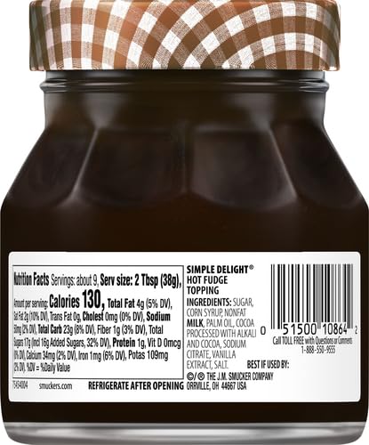 Smuckers Simple Delight Hot Fudge Topping, 11.5 oz