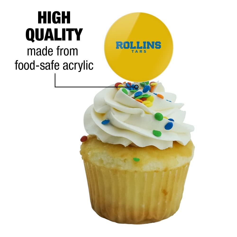 Rollins College Secondary Logo Cupcake Picks Toppers Decoration Set Of 6