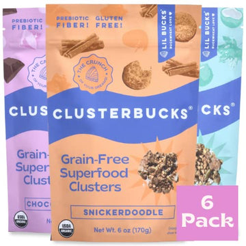 Lil Bucks Clusterbucks Grain-Free Superfood Clusters made with Sprouted Buckwheat and Adaptogens, Gluten Free Snack (Chocolate, 