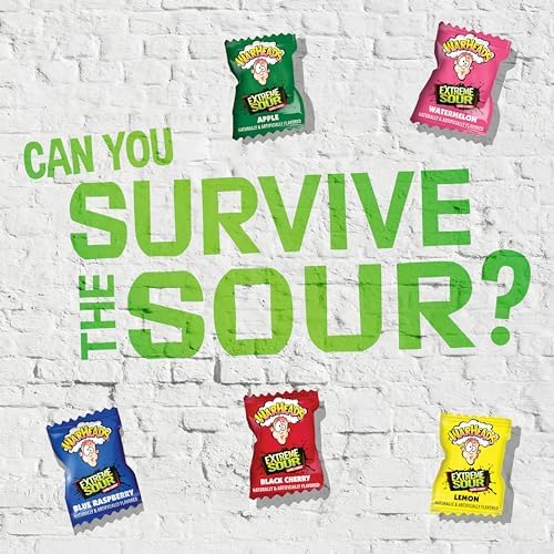 WARHEADS - Extreme Sour Hard Candy - Assorted Fruity Flavors - Sour Apple  Black Cherry  Blue Raspberry  Lemon & Watermelon Flavors  Great For Parades - 5 lb. Bulk Bag