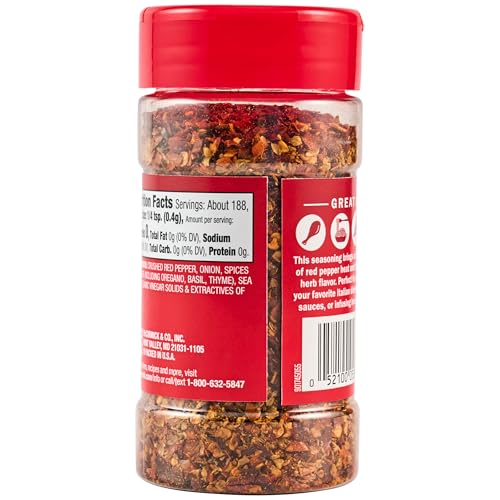 McCormick Seasoning, Crushed Red Pepper & Italian Herbs, Robust Italian Seasoning for Garlic Bread, Pasta, Dip and More, 2.64 oz