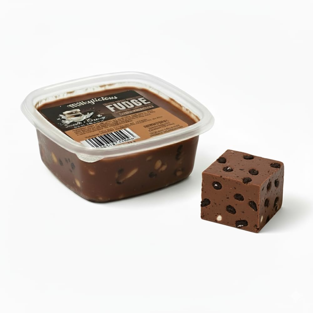 Milkylicious Old Fashioned Handmade Smooth Creamy Fudge - Cookies & Cream (1/4 Pound) | Kettle Cooked & Individually Wrapped in USA in Small Batches for a Rich Delicious Taste