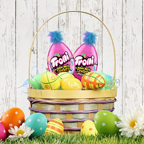 Trolli Sour Brite Crawlers Minis, Sour Gummy Worms, Novelty Easter Egg Candy, 3.5 Oz