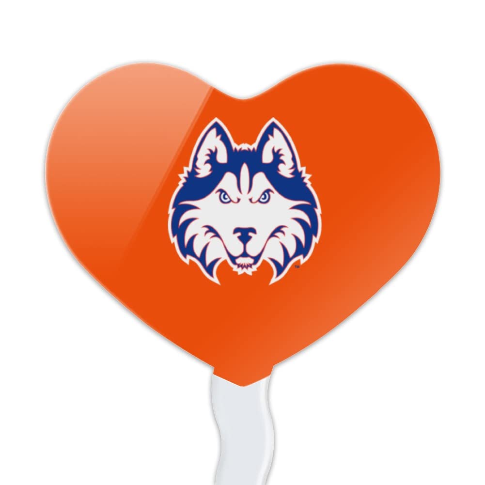 GRAPHICS & MORE Cupcake Picks Set of 6, Acrylic, Houston Baptist University Design, Heart Love Toppers, Model CUPT.HRT.ACR.6PK.CLCHBU500B