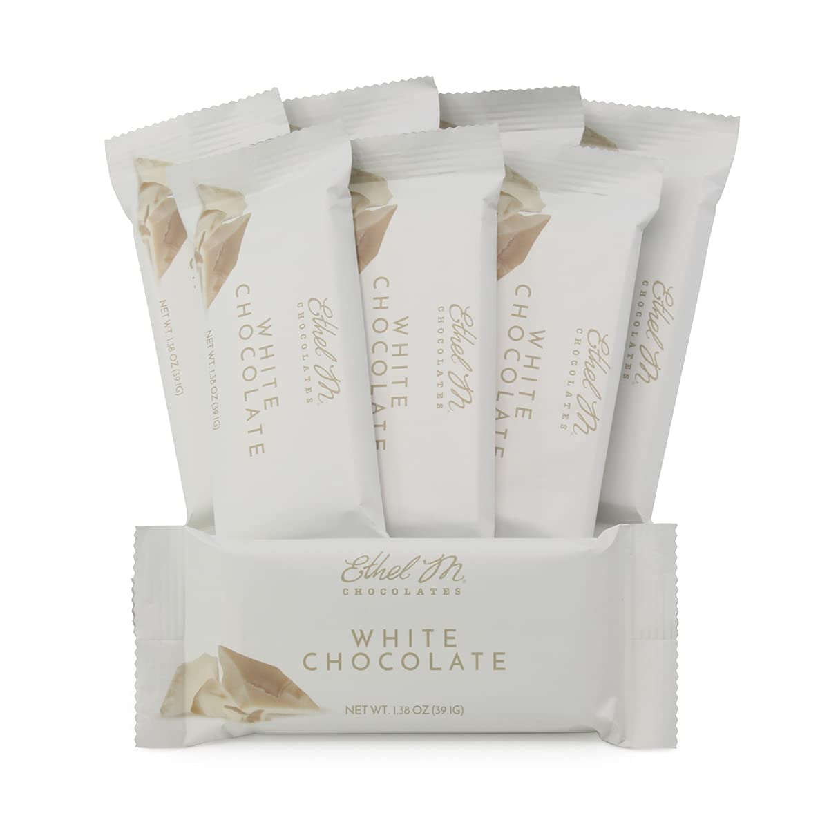 Ethel M Chocolates Top-Grade White Chocolate Bars  Individually Wrapped Chocolate Candy Bars  For Gifting  Holidays & Everyday Indulgence (8 Pieces)
