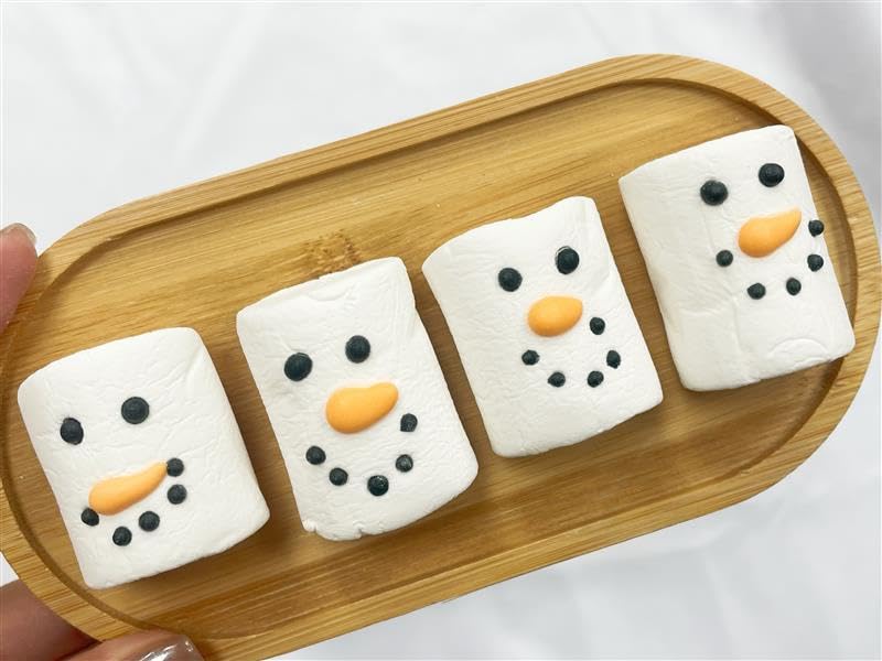 4Es Novelty 16 Pcs Snowman Marshmallow In Gift Bag Individually Wrapped - Large Christmas Marshmallows For Hot Chocolate Toppers, Snowman Marshmallow   Topping   For Hot Cocoa, 4.2Oz