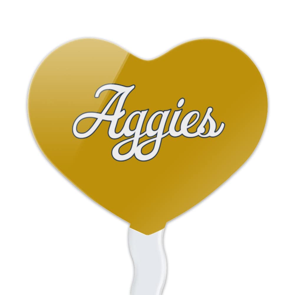 GRAPHICS & MORE Cupcake Picks Set of 6, Acrylic, UC Davis Secondary Logo Heart, One Size
