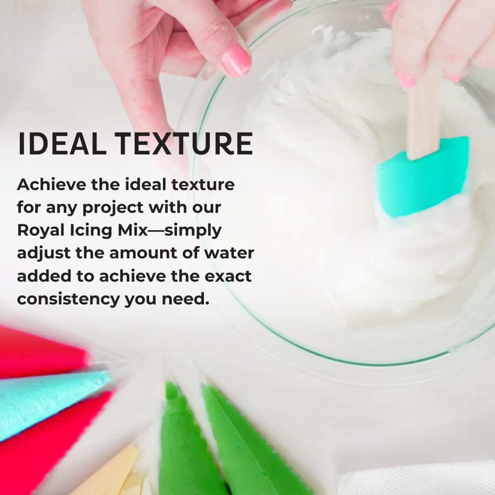 Chefmaster Premium Holiday Royal Icing Mix, Decorating Cookies, Making Cake Decorations, Extra Smooth & Versatile, Just Add Wate