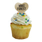 GRAPHICS & MORE Cupcake Picks Set of 6 - Acrylic Heart Toppers, Wake Forest University