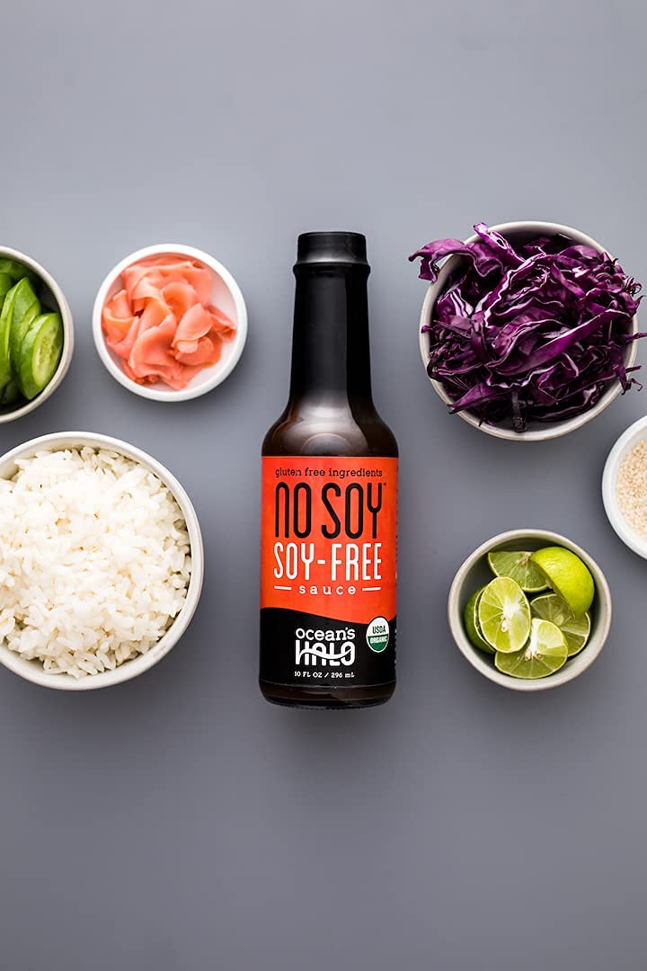 Ocean’s Halo Organic Soy-Free Sauce, 10 Fl Oz - No Soy, Vegan, Gluten-Free, Healthy Condiment for Cooking and Dipping