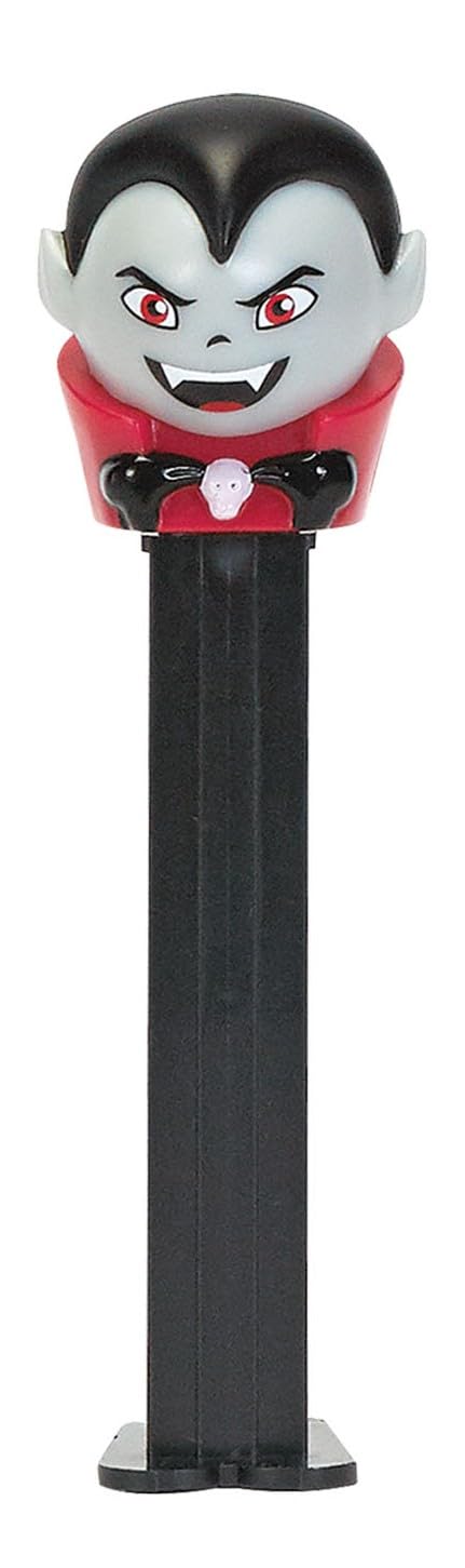 PEZ Halloween Candy Dispensers Set - Vampire, Scary Pumpkin, and Day Of The Dead Pumpkin Haloween PEZ Dispensers With Extra Cand