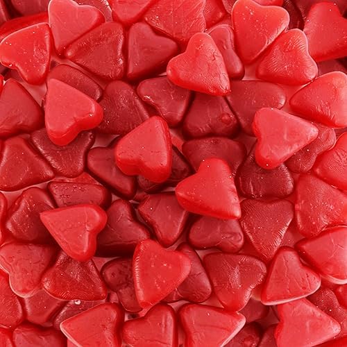Queen City Candy Cave Red Chewy Cinnamon Hearts Gummy Candy - Jelly Cinnamon Hearts for Baking and Decorating (8 oz)