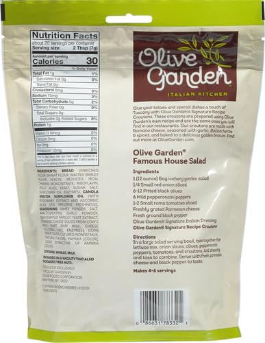 Olive Garden'S Signature Light Italian Salad Dressing And Seasoned Croutons - Bundle