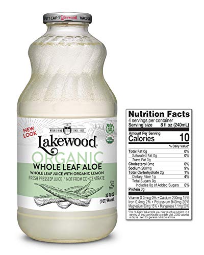 Lakewood Organic Pure Whole Leaf Aloe, 32 Ounce (Pack Of 6)