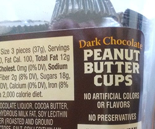 New Trader Joe'S Dark Chocolate Peanut Butter Cups 4 Pack No Artificial Flavors 1 Lb Each Container No Preservatives
