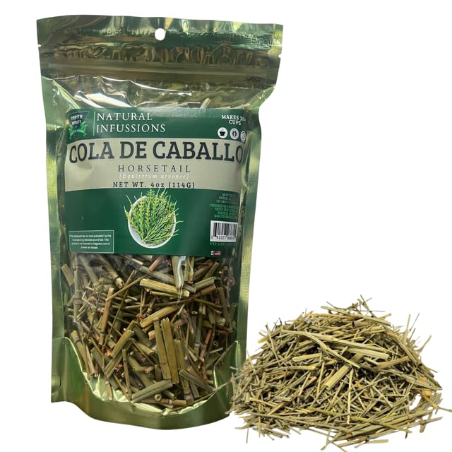 GREEN ROYALTY Premium Loose Horsetail Tea - 4oz Resealable Bag - Makes 30+ Cups - 100% All Natural