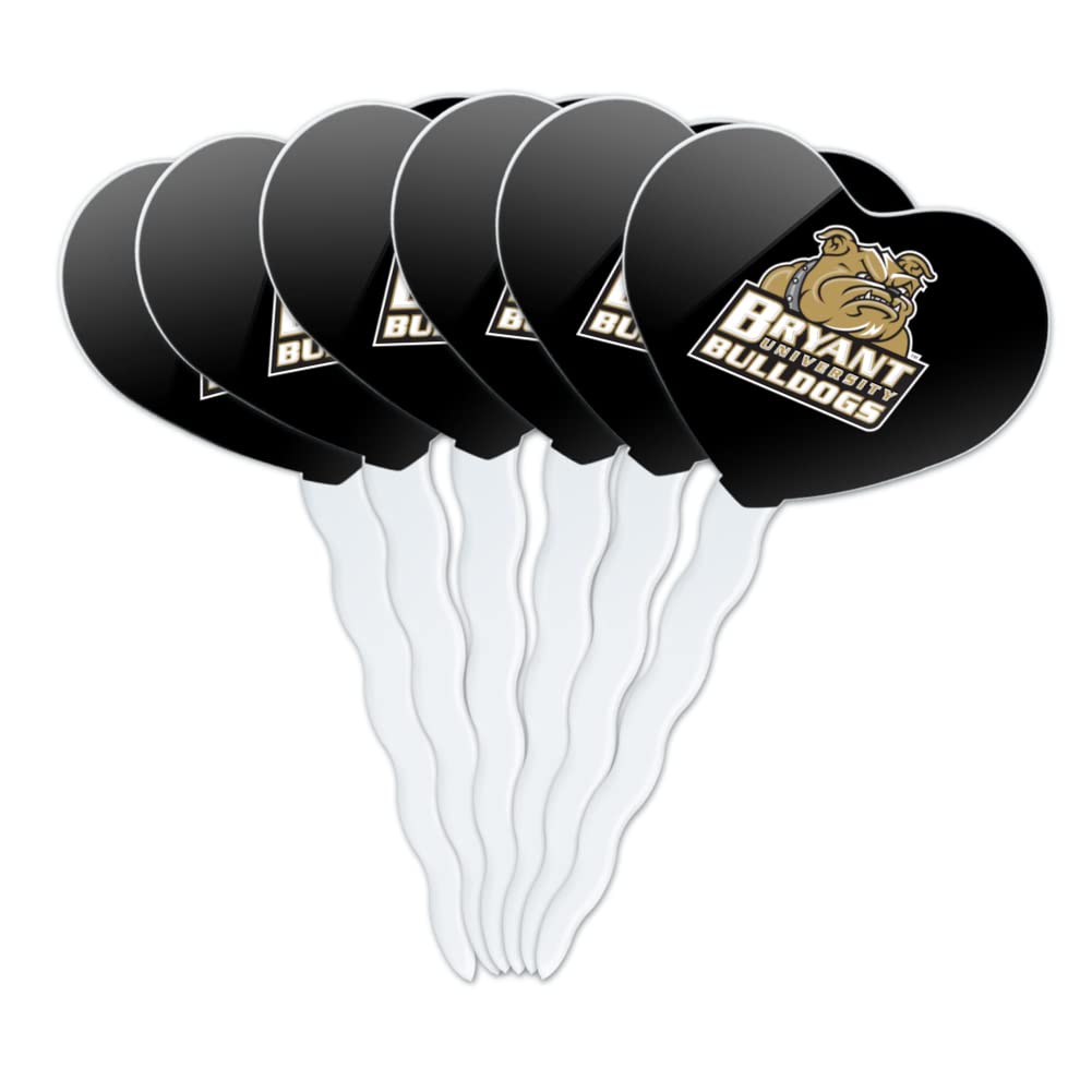 GRAPHICS & MORE Cupcake Picks Set of 6, Acrylic, Heart Love Design, One Size, Bryant University