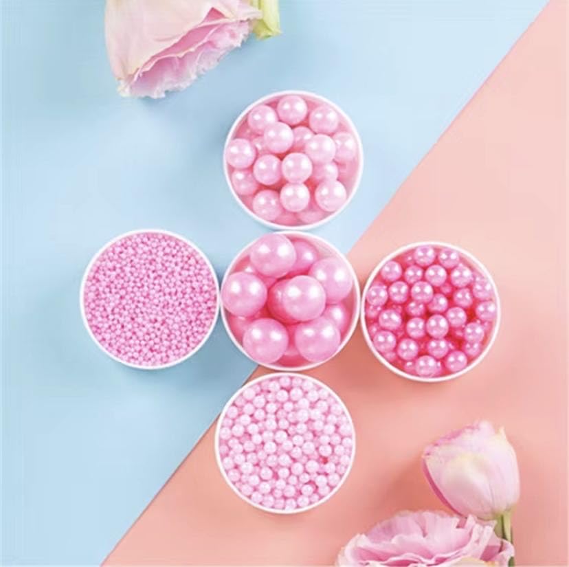 Sentovac Pink Pearl Sugar Sprinkles Edible For Cake Decorating Fancy Sprinkles Cookie Cake Cupcake Topper Baking Decorations Halloween Christmas Wedding Supplies